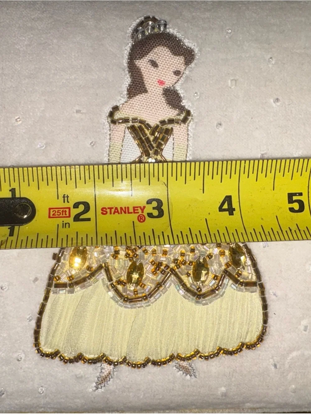 Disney Pottery Barn Kids Beaded Princess Jewelry Box- Gold and Cream Accents